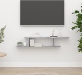 Meuble TV The Living Store - gris béton - 125 x 18 x 23 cm - robuste et moderne