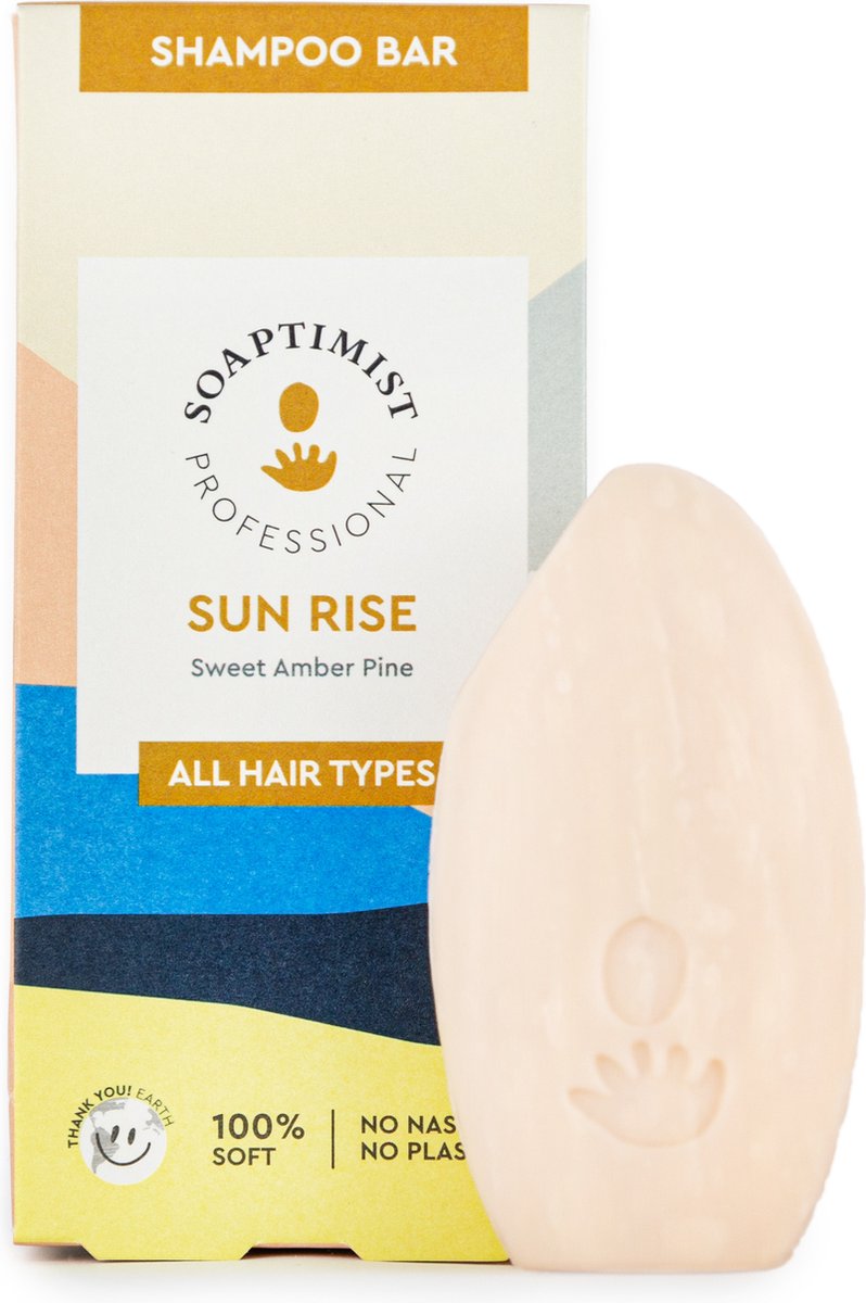 Soaptimist - Shampoo Bar Sunrise - Voor hydratatie, volume en versterking - Geen parabenen, siliconen of sulfaten - Voor alle haartypes