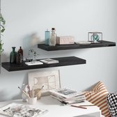 The Living Store Wandplanken set - Hoogglans zwart - Honingraat MDF en metaal - 80x23.5x3.8 cm