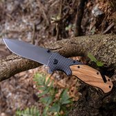 Zakmes - Survival Mes - Outdoor Mes - Pocket Knife - Vlijmscherp - Houten handvat - Stoer - Hunting Knife - Kamperen - 22cm - Cadeau Tip