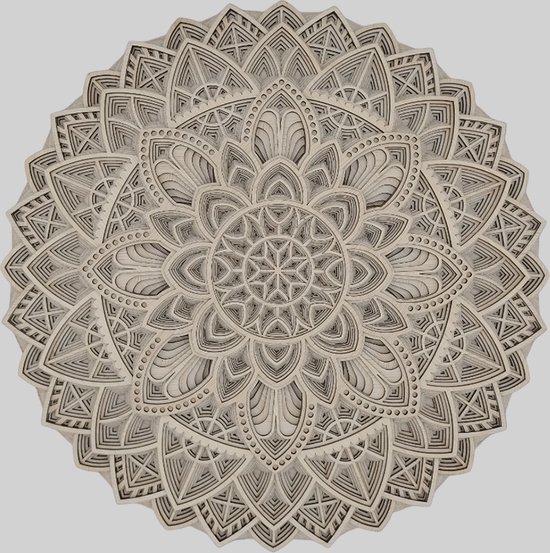 Handgemaakte duurzame Bloem Circulaire Mandala- Natural (450mm)