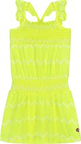 Quapi jurk Alisha neon geel zigzag - maat 98/104