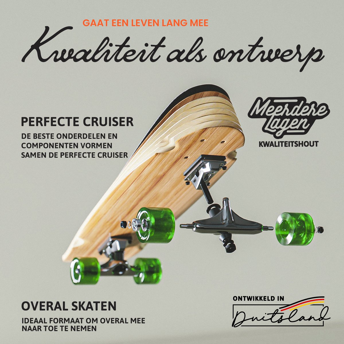 Apollo Mini Longboard, Midi Cruiser en planche complète, 70 cm (30 x 8), agile Kick