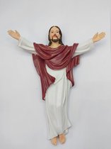 Kruisbeeld / open armen van dhr. Jezus 20 cm / Polystone / muurbeeld / Katholiek