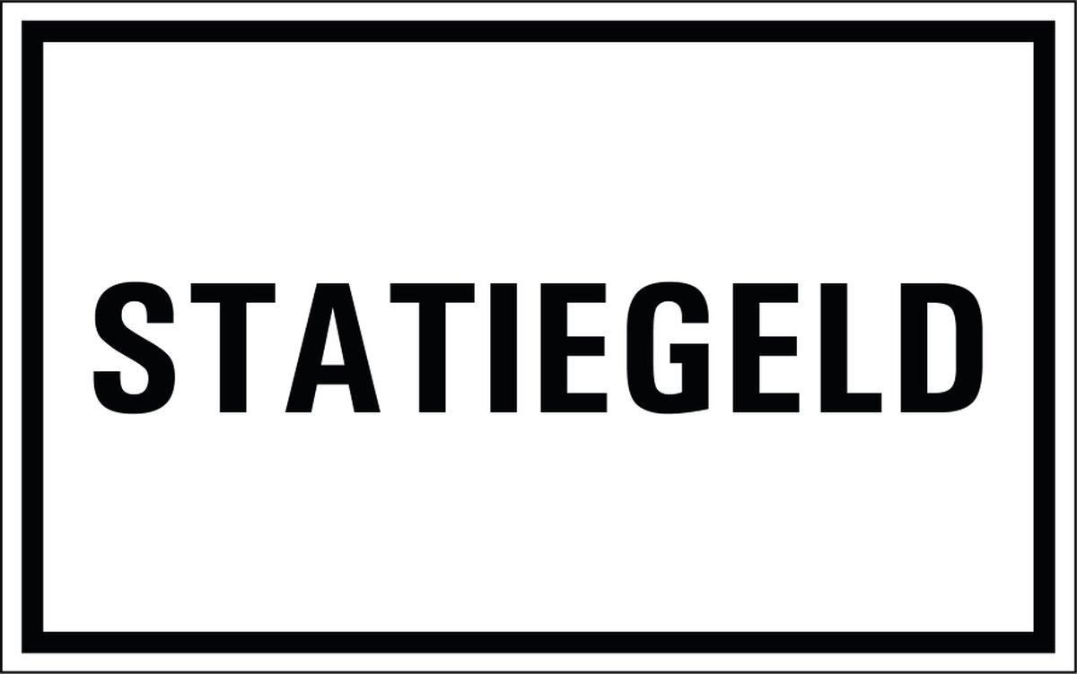 Statiegeld tekststicker 400 x 250 mm