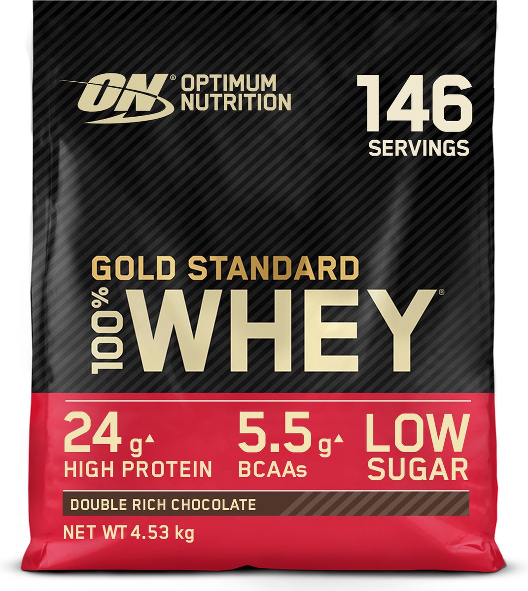 Goedkoopste Optimum Nutrition Gold Standard 100 Whey Protein - Double Rich Chocolate - Proteine Poeder - Eiwitshake - 4530 gram (146 servings