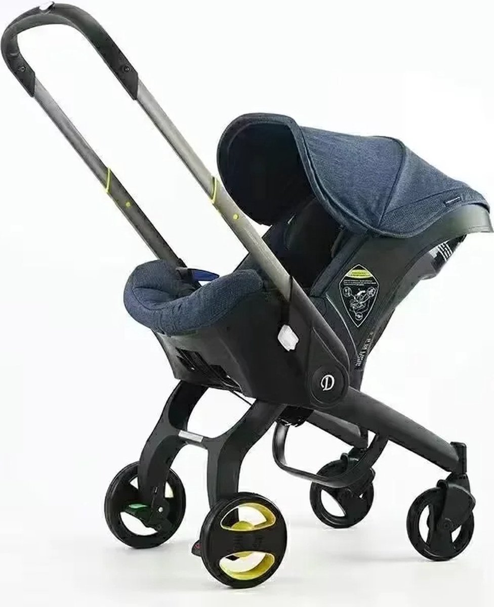 Image of 3 in 1 Kinderwagen - Kinderwagens - Kinderwagen - Wandelwagen - Autostoeltje - Buggy - Inklapbaar - Blauw - 0-36 Maanden