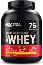 Bol.com Optimum Nutrition Gold Standard 100% Whey Protein - Banana Cream - Proteine Poeder - Eiwitshake - 71 doseringen (2270 gram) aanbieding