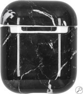 Airpods Marmer Case Cover - Beschermhoes - Zwart - Geschikt voor Apple Airpods