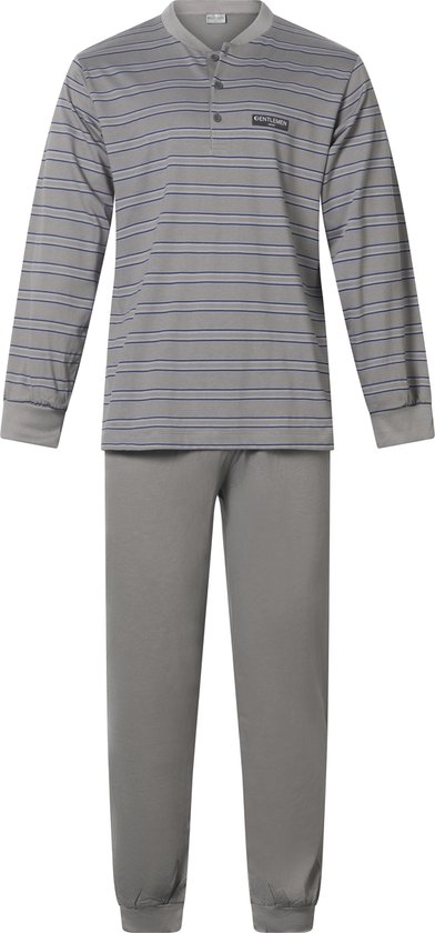 Gentlemen - heren pyjama 114237 - all season - grijs - knoophals - maat L