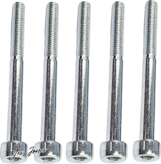 AERZETIX - C47292 - set of 10 bolts M5x50 - hex head - 5 x 50 mm - DIN 933 - class 8.8 - galvanised steel - DIY - assembly tools / hardware store