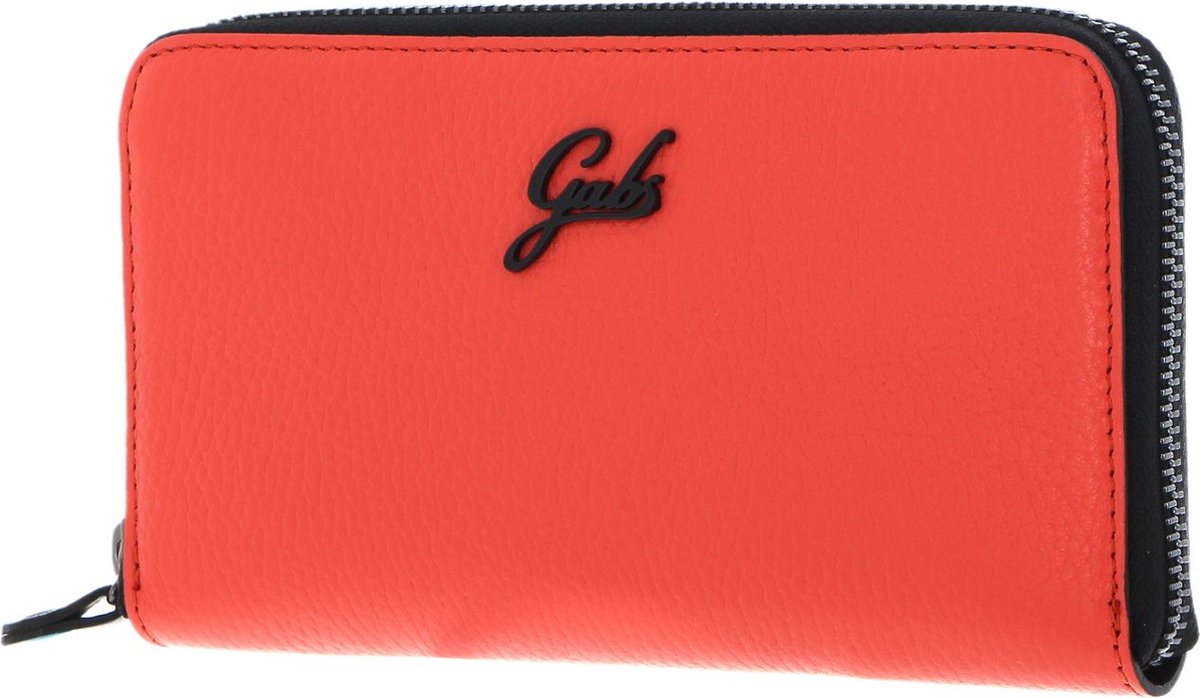 Gabs Leren portemonnee GMONEY17 Ruga Black Wallet Aragosta koraalrood