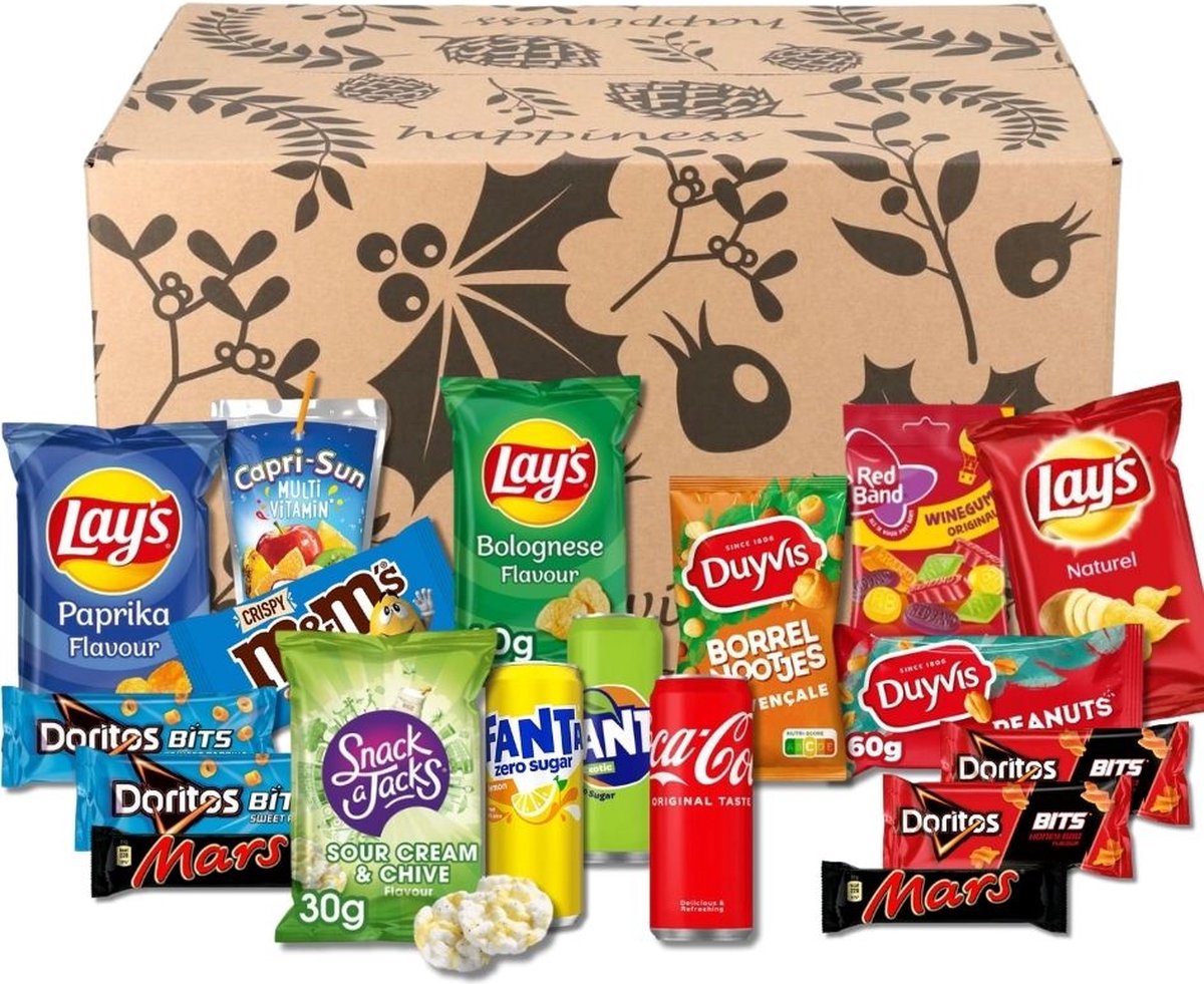 Kerstpakket - Kerstpakket doos - Kerstpakketten - Kerstpakket food - Groot pakket - 18 producten - Luxe