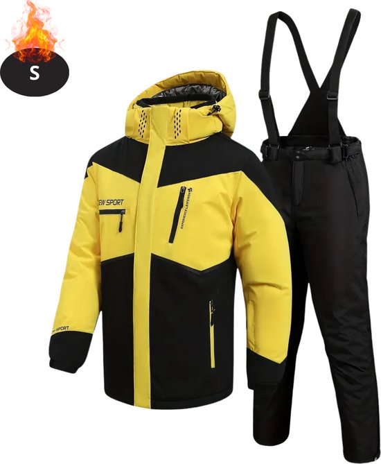 Nivard Skipak - SkiBroek - Skijas - Ski Suit - Wintersport - Heren - 2-Delig - Geel - Maat S