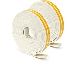 Tochtband zelfklevend – E-profiel tochtstopper - 20 x 4 mm – 12 meter (2x 6 meter) – wit