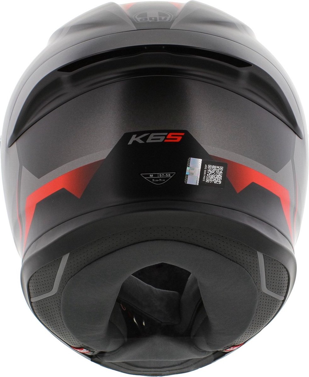 AGV K6 S Karve Matt Black/Grey/Red - Maat S - Integraal helm - Scooter helm - Motorhelm - Zwart - Scooterhelmen mannen en vrouwen. – foto 3