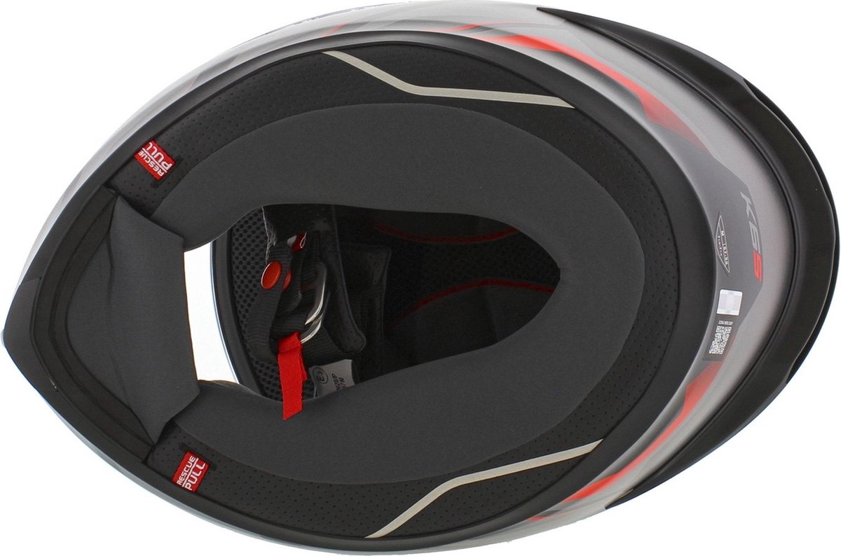 AGV K6 S Karve Matt Black/Grey/Red - Maat L - Integraal helm - Scooter helm - Motorhelm - Zwart - Scooterhelmen mannen en vrouwen. – foto 7