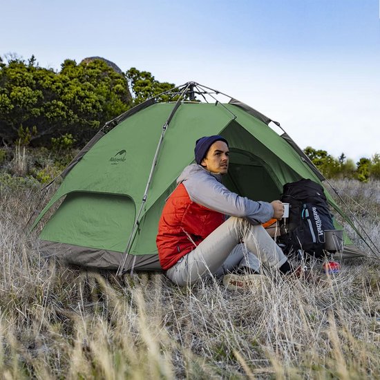 Pop-up Tent 3-4 Personen Automatische Kampeertent Frametenten Dubbeldeks Koepeltent Draagbare Familietent — afbeelding 2