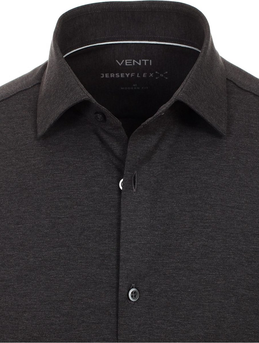 Venti Jerseyflex Overhemd Antraciet Modern Fit 123963800-750 - L
