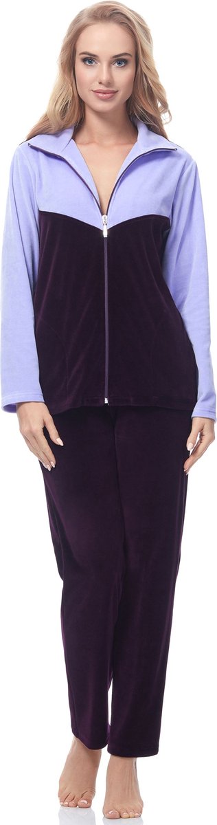 Merry Style – Dames Huispak – Vrijetijdspak – Velours – MS-MG-F-SUIT-n – Blauw – XXXXL