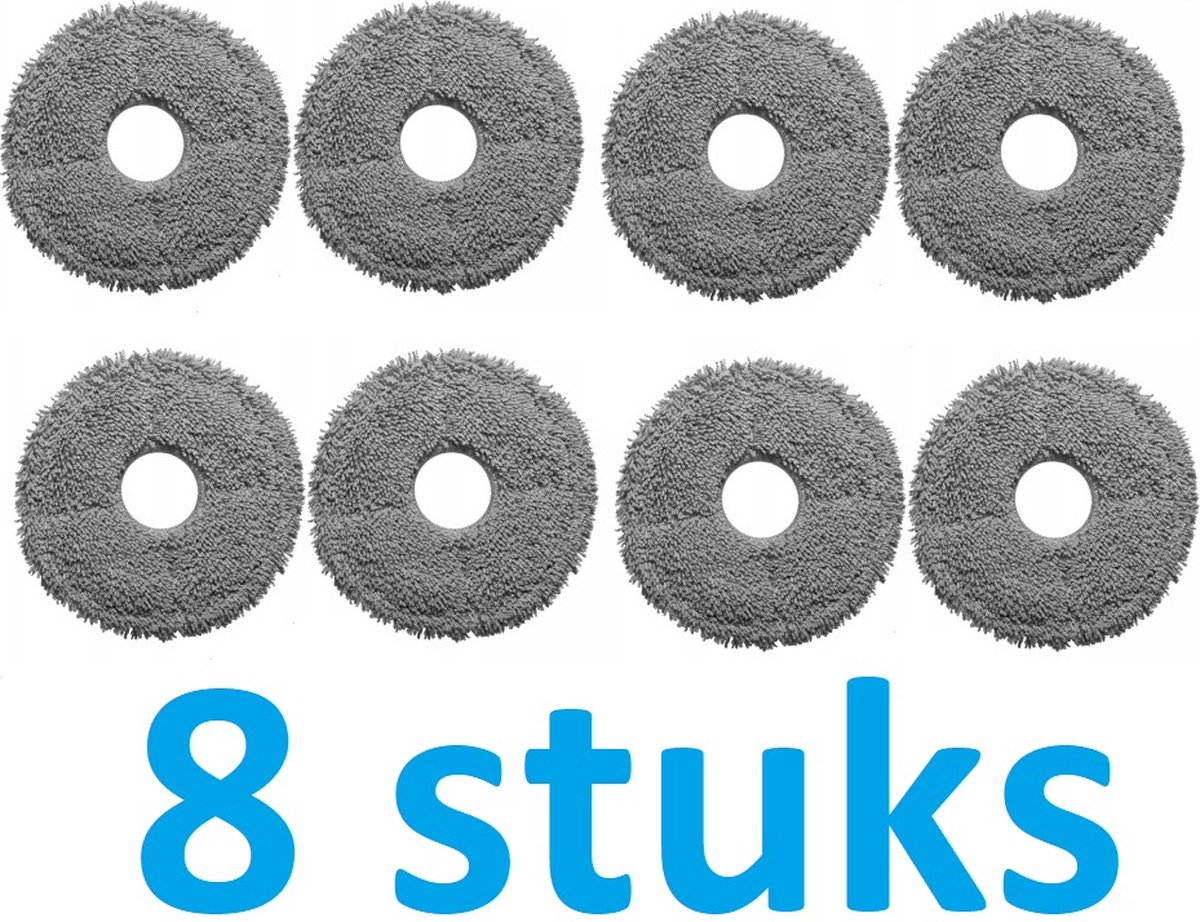 8 x Mop - Dweildoek voor Roborock - Dreame - X30 - X40 - X50 - Xiaomi - beste kwaliteit vervangingen - voor robotstofzuiger - dweilrobot robotstofzuiger
