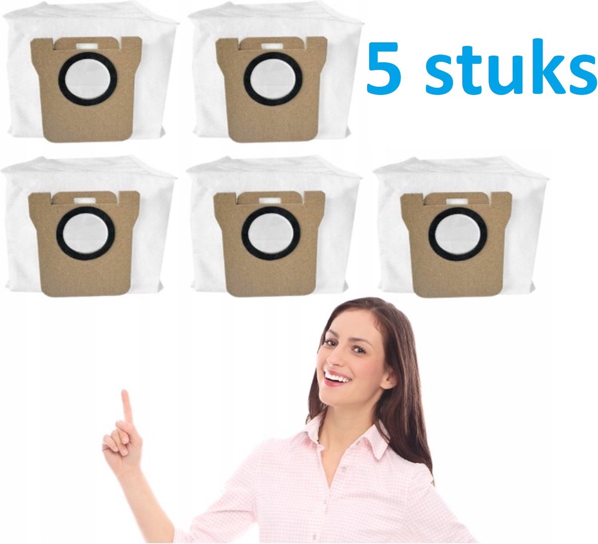 5 x Stofzakken Vervanging compatibel met Dreame L20 Ultra/L10s Ultra/L10 Ultra - grote capaciteit - hoge kwaliteit - Dreame: Bot L20 Ultra Bot L30 Ultra Bot L10s Ultra Bot L10 Ultra Bot L10 Prime Xiaomi: Xiaomi Robot X10 Xiaomi Robot X10 Robot X20+