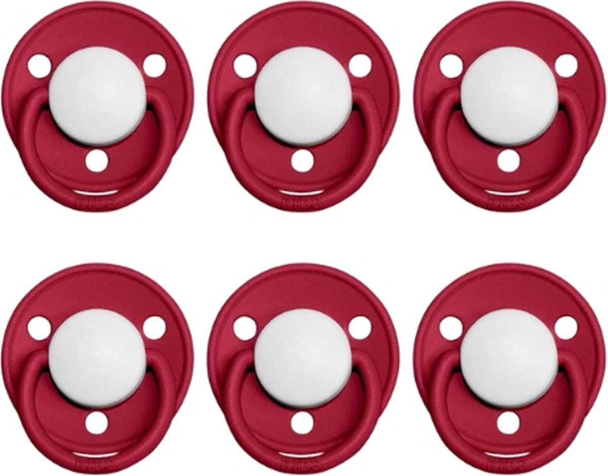 Goedkoopste BIBS De Lux fopspenen - spenen set van 6 stuks | 6x Ruby White Dup | Voordeelverpakking | Maat 1 - T1 Leeftijd 0-6 maanden