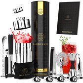 Cocktail Set van BarDeluxe® - 12-Delig - Cocktail Shaker Set (750ml) - Luxe Cadeauverpakking - Inclusief Nederlandstalig Receptenboek