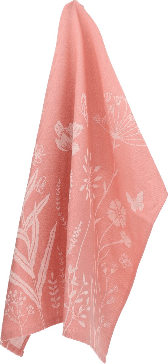 Bunzlau Castle Tea Towel Wild Flowers Pink
