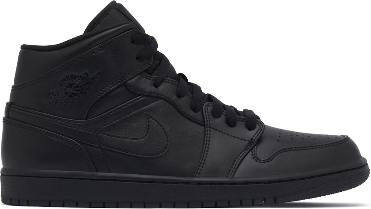 Nike Air Jordan 1 Mid - Maat 43 - Triple Black / Zwart - Sneakers Heren