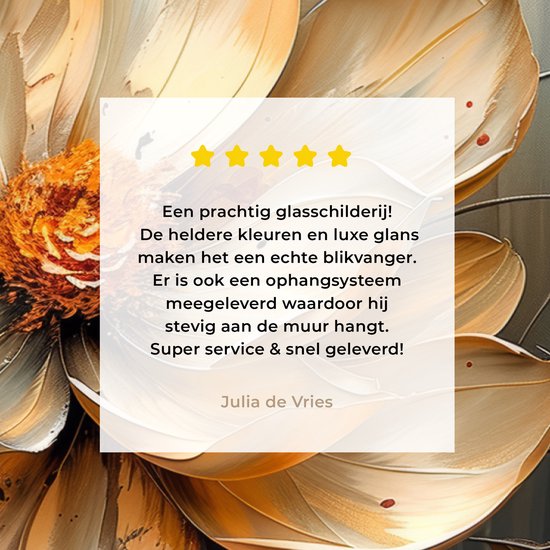 MuchoWow® Peinture sur verre 120x80 cm - Peinture sur verre acrylique - Fleurs - Or - Art - Zwart - Moderne - Photo sur verre - Décoration murale salon - Décoration murale chambre - Peintures