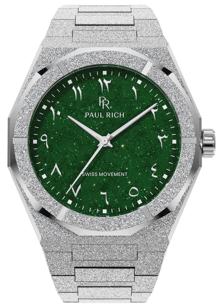 Paul Rich Frosted Star Dust II Emerald Mirage Arabic Silver FARAB206 horloge