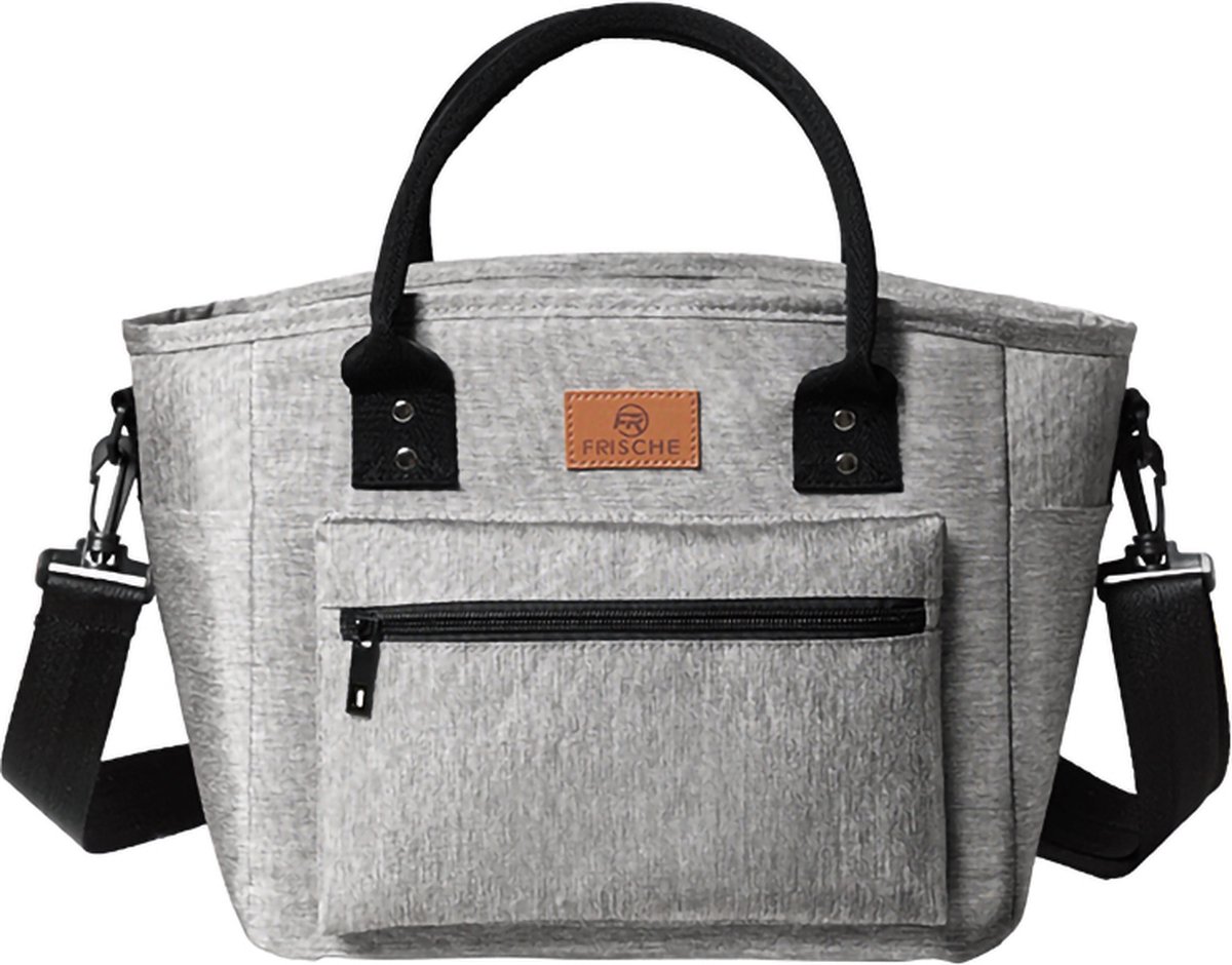 Rainbecom - Koeltassen - Lunchtas - 35x20x22.5 cm - 15 Liter - Grijs - Isolatie - Kationisch Polyester - Handvat Riem - Koeltas PEVA - Lunch Bag - Geïsoleerde Koeltas - Picknicktas