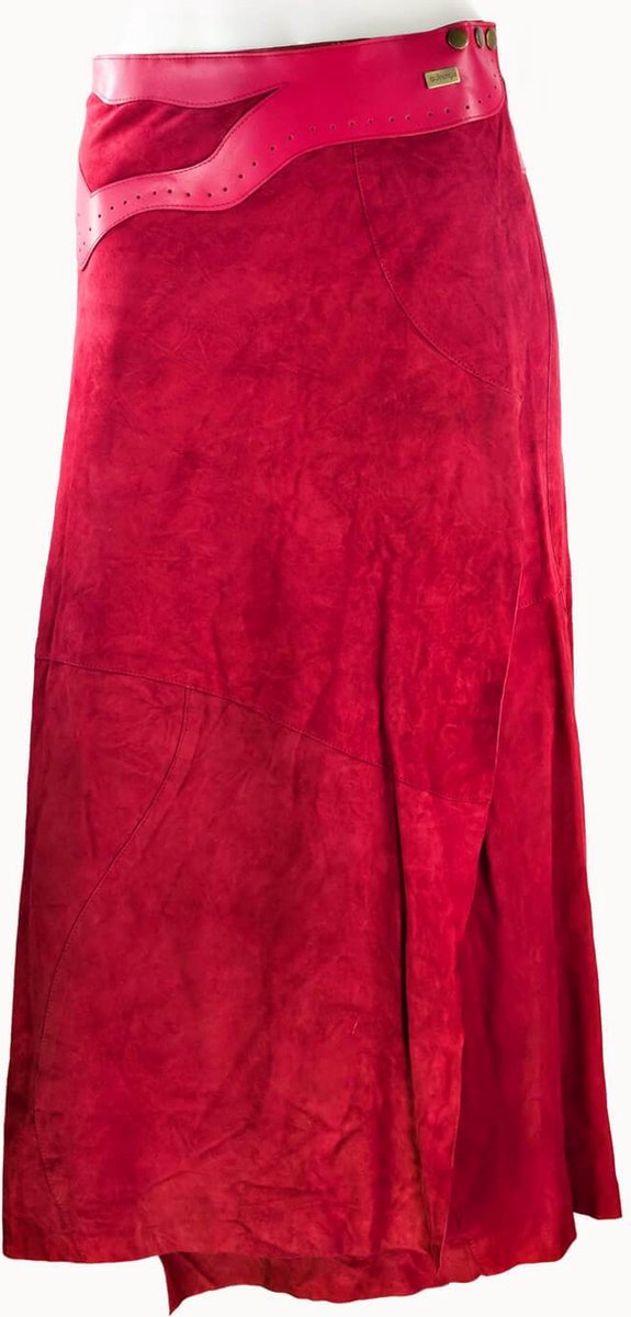 Doenya® maxi omslagrok suede Inlay rood