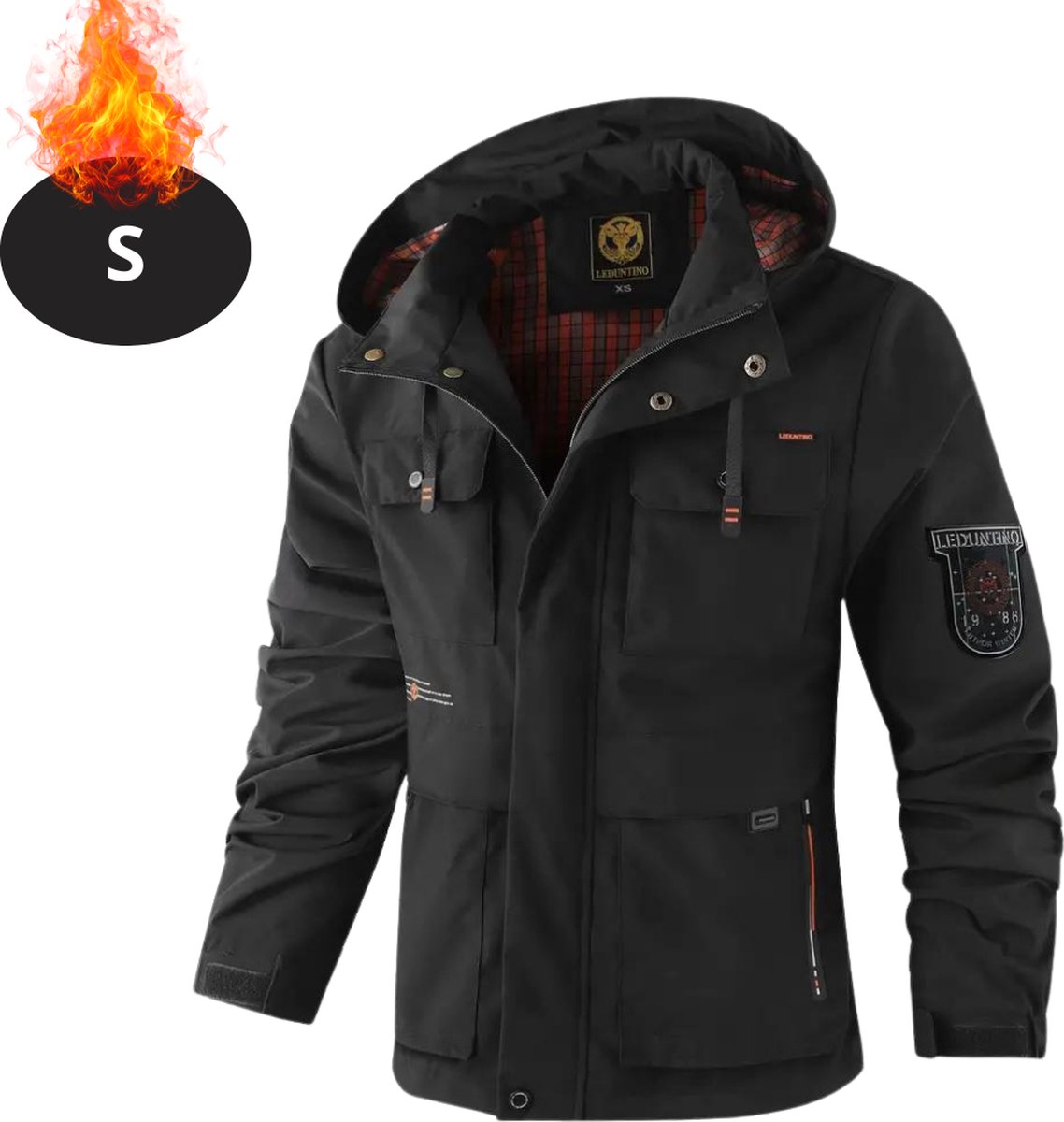 Bovista Windjas Voor Heren Parka Lente & Herfst Jas Volwassen Windjack Windbreaker Outdoor Zwart