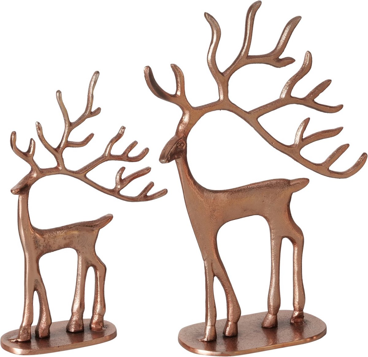 Boltze – Set van 2 – Herten – Rendieren – Rosegold – Metaal – Kerst – 24 en 31 cm hoog