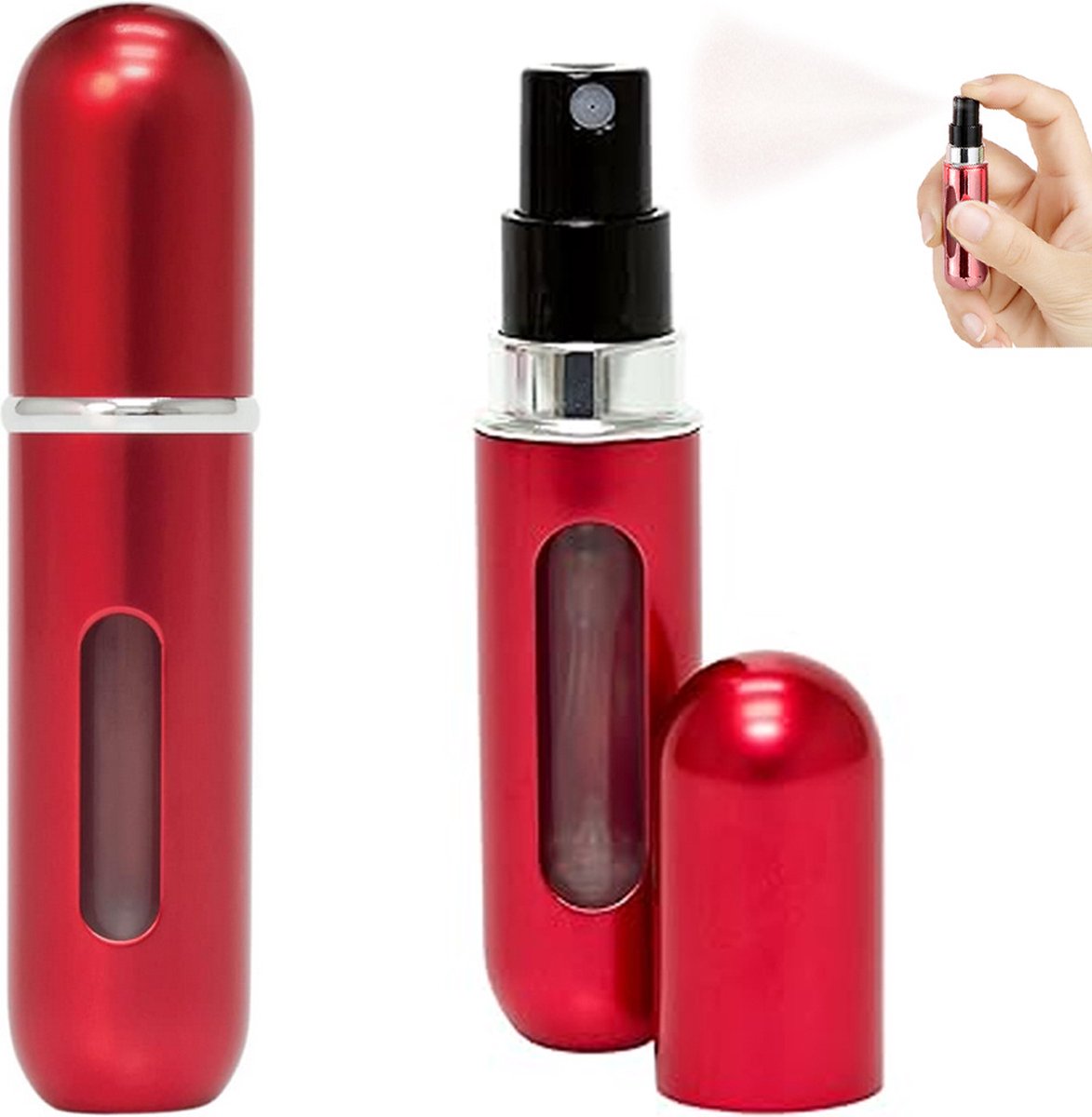 Goedkoopste Reisverstuiver met Parfum Atomiser Flesje – 5ML Parfumdispenser - Rood