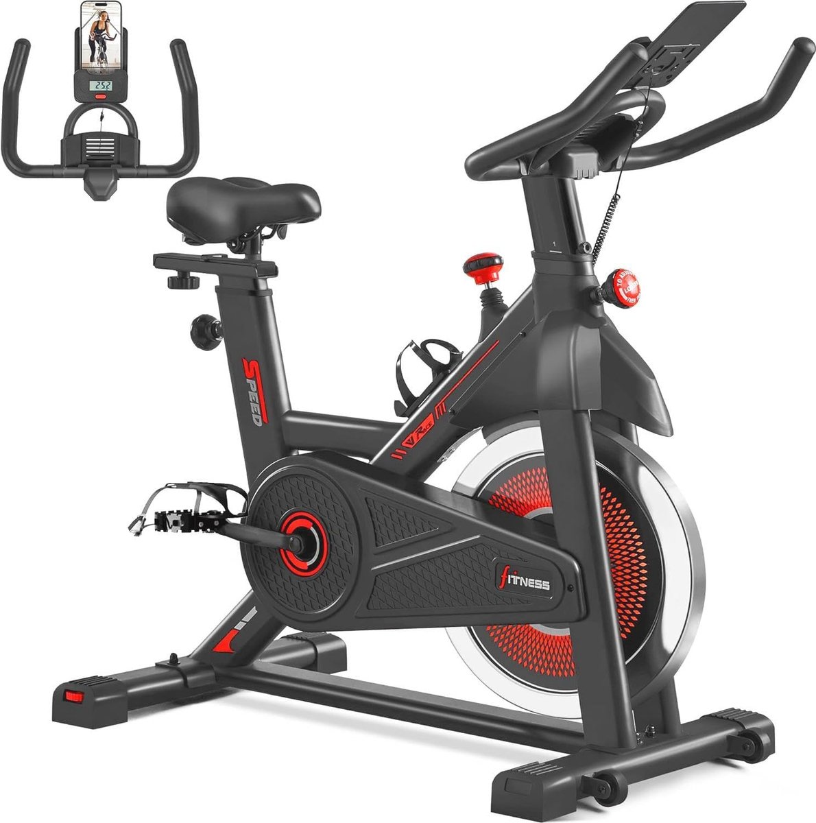 Verstelbare Hometrainer met LCD-display voor Thuisgebruik - Fitnessfiets tot 110 kg