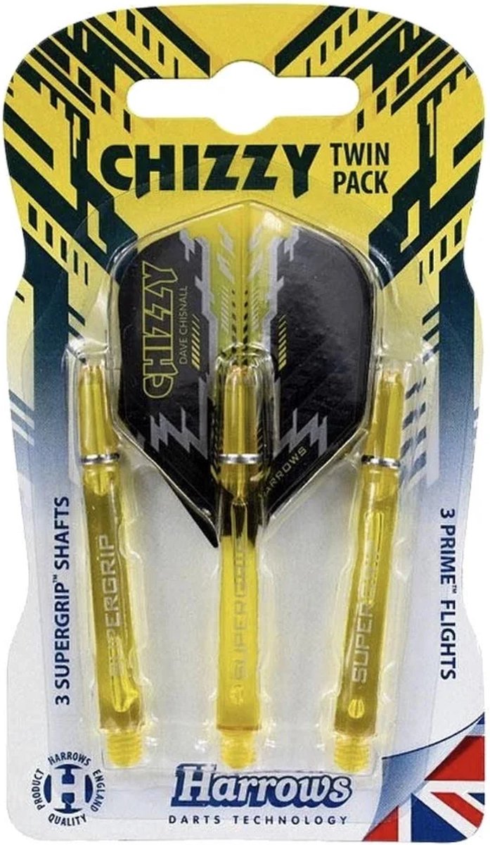 Harrows - Twin pack Supergrip - Flights / Shaft - Dave ''Chizzy'' Chisnall van Harrows — afbeelding 2