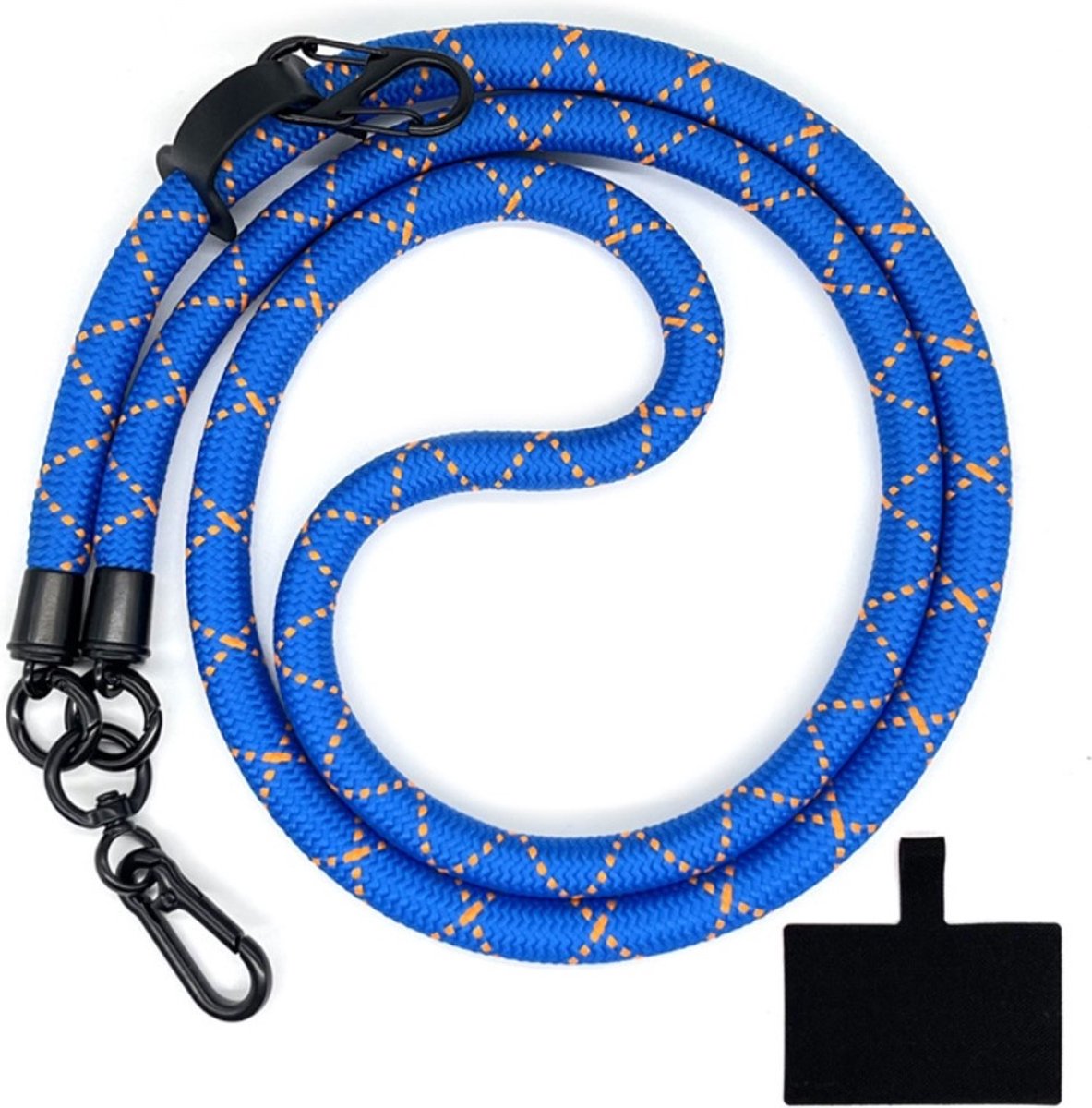 Coverup Crossbody Telefoonkoord 120cm met Sleutelhanger - 10mm Polyester Koord - Blauw