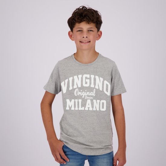Vingino Louis shirt voor jongens, Getint Mid Blue, 8 Jaar