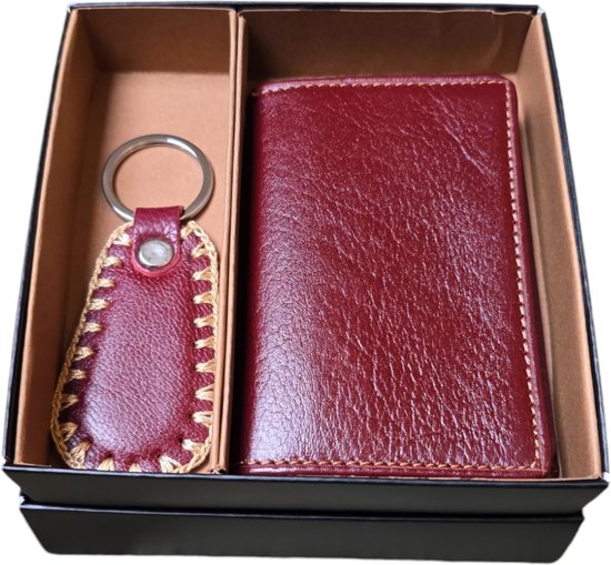 Porte-cartes et porte-clés en cuir Elodina - Ensemble porte-cartes en cuir