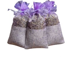 Lavendel geurzakjes met biologische lavendel uit de Provence - 5 stuks à 15 gram lila - give away - bedankje - goodybag - cadeau - geurzakje kledingkast