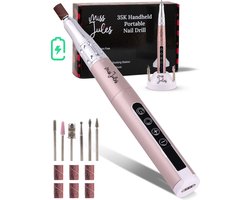 Miss Jules Professionele Elektrische Nagelfrees - Draadloos en Oplaadbaar - Roze - Nagelvijl - Manicure & Pedicure set - Nagelvijl Elektrisch