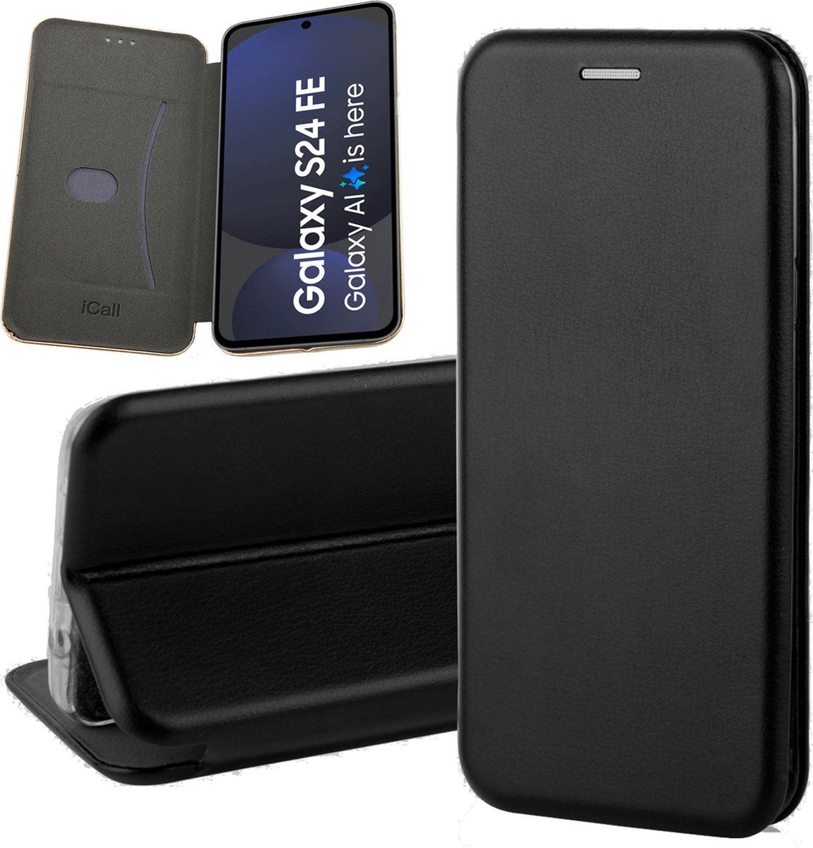 Hoesje geschikt voor Samsung Galaxy S24 FE - Wallet Book Case Zwart