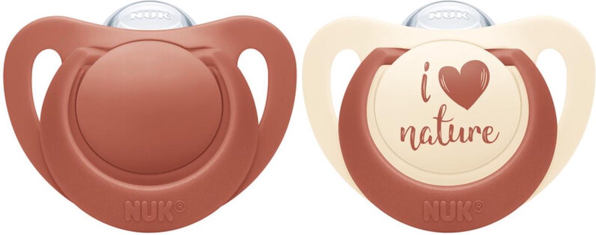 Goedkoopste Nuk For nature | 2x Fopspenen | 6-18 maanden | 98 natuurlijke grondstoffen | Bordeaux Beige