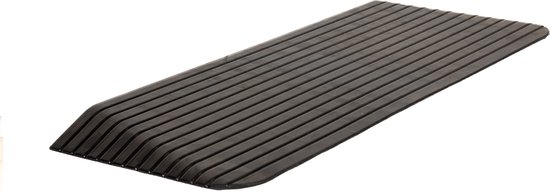 Rubberen Drempelhulp Schuin - 38 mm Hoog - Oprijplaat Voor Rolstoel, Rollator En Scootmobiel - Oprijhelling Rubber