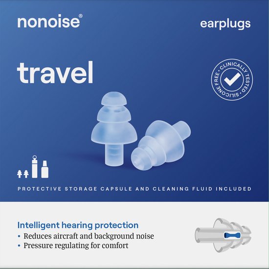 Nonoise - Travel - Bouchons d'oreilles - 1 paire - Zwart