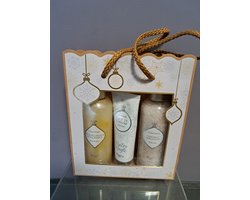 Vanille geschenkset voor vrouwen - douchegel, badzout & handcrème