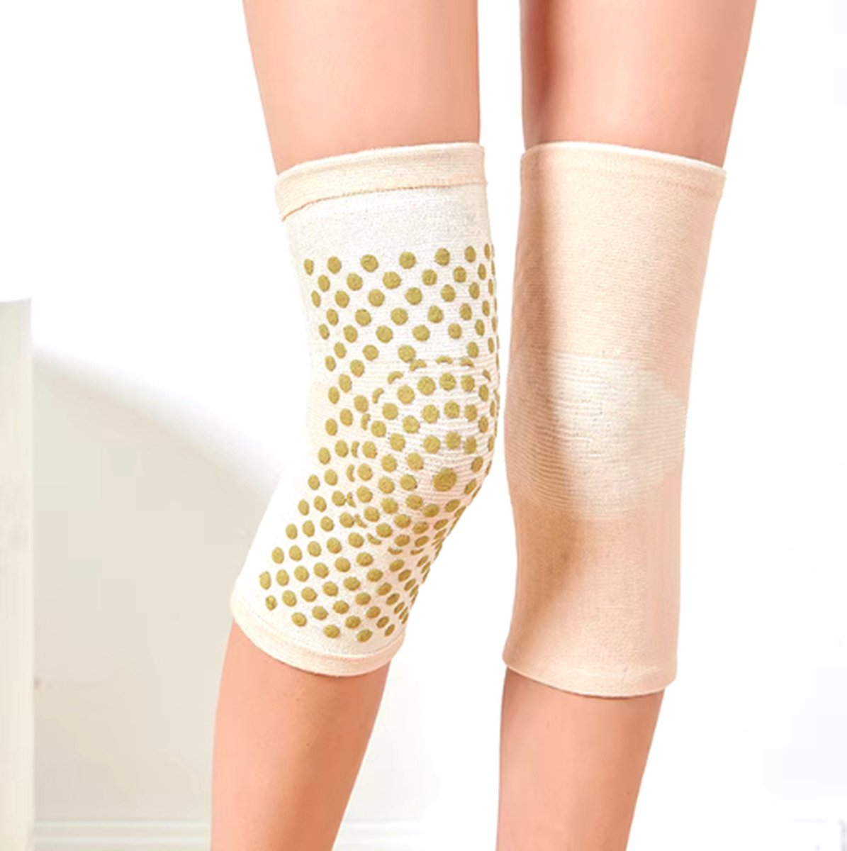 Knie Artritis - Knieband - Compressieband - knie beschermer - Knie pijn - Knie hulp - Knie massage - Knie verwarming - Wit/groen
